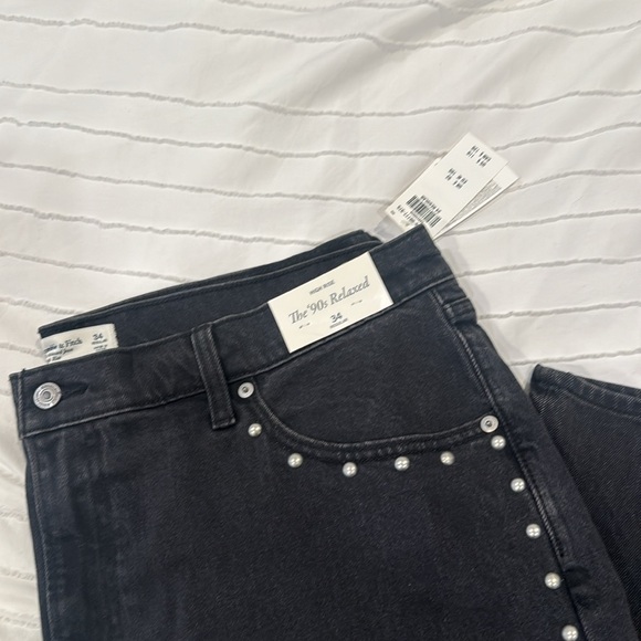Abercrombie & Fitch High Rise 90s Relaxed Studded Jeans *NWT* - Picture 8 of 9